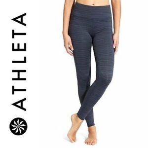 Athleta Black High Rise Jacquard Chaturanga Leggings